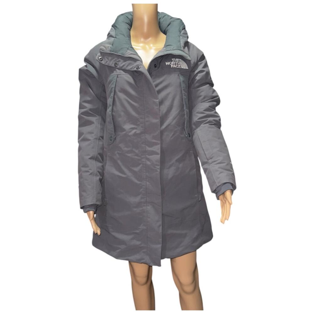 The North Face Charcoal Gray Long Hooded Winter Parka Full Zip Size S - Picture 2 of 9